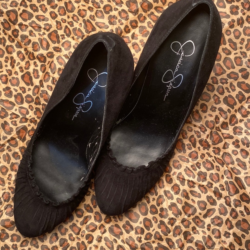 🛝⬇️ Jessica Simpson Size 8B 38 Black High Heels Pumps